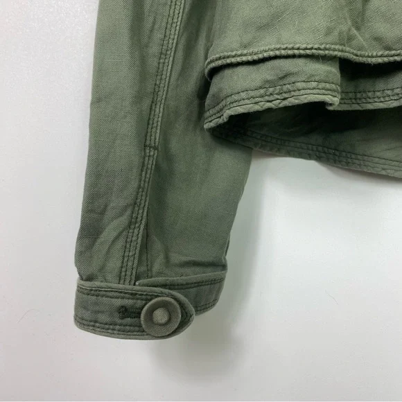 Anthropologie Elevenses military jacket olive green 10 - Picture 6 of 10